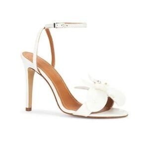 ALAMEDA TURQUESA Fiona Heels White Floral orchid shoes bridal Revolve 40 10